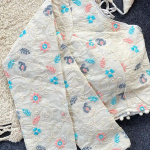 India tradicional puro Khadi Vintage elegante blusa ecológica cómoda lista para usar diseñador fiesta nupcial exclusivo étnico - Product Image 1