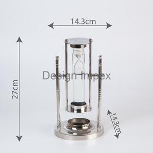 Sablier de sable blanc minimaliste avec support en métal artisanat décor à la maison accessoires de table argent 15min 20 min Sandtimer prix bon marché - Product Image 4