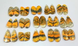 Par de Cabujones de Jaspe Abejorro Natural al por Mayor, Piedras Preciosas Combinadas para la Fabricación de Joyas - Product Image 5