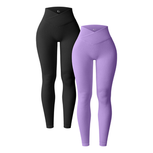 Leggings de yoga de sport pour femmes, taille haute, taille 2024, noir solide, pour la course à pied, fitness, taille plus personnalisée - Product Image 1