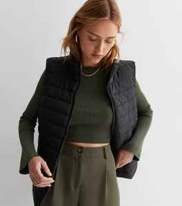 Wholesale Custom Black Long Breathable <b>Lightweight</b> Padded <b>Gilet</b> Jacket New Trendy Fashion 2025 Latest Design Puffer Jacket - Product Image 5