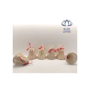 Rotin cloche décoration de la maison Festival de noël 2023 nouveau produit Vietnam vacances joyeux ornements bleu Lotus ferme - Product Image 1