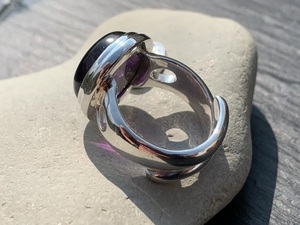 แหวนเงินแท้แฮนด์เมดสีเงิน925สำหรับผู้หญิงพลอยอเมทิสต์ทรงวงรีตัดตรงแหล่งสำหรับงานแต่งงานหรือสวมใส่ทุกวัน - Product Image 3