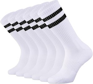 Calcetines de entrenamiento atléticos unisex, algodón peinado, absorción de humedad, rendimiento transpirable, equipo acolchado para hombres y mujeres - Product Image 6