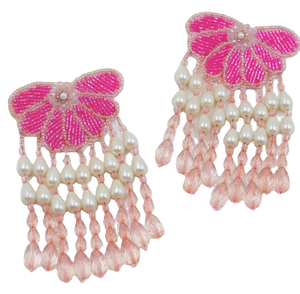 ต่างหูห้อยปักลายดอกไม้สไตล์วินเทจ ทำมือ เป็นมิตรกับสิ่งแวดล้อม แรงบันดาลใจจากธรรมชาติ เครื่องประดับสั่งทำสำหรับงานปาร์ตี้แฟชั่น - Product Image 3