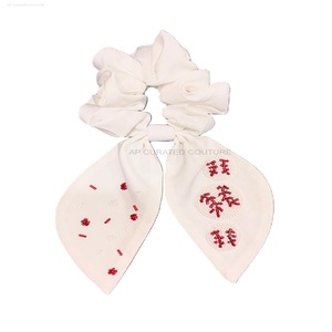 Personalizado de moda con cuentas Scrunchies accesorio para el cabello indio bordado a mano scrunchies semilla con cuentas scrunchies - Product Image 4