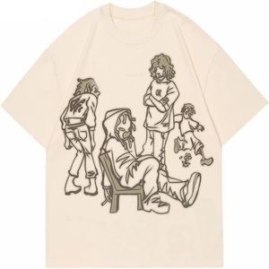 OEM Custom Heavyweight Graphic <b>Silk</b> Screen Print Knitted Eco-Friendly Men's T-Shirts 100% Cotton 240 GSM Boxy Oversized - Product Image 1