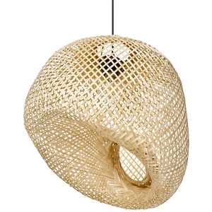 Lámpara colgante de bambú tejida a mano, lámpara de techo de mimbre natural, luz colgante hecha a mano para el hogar, cafetería, restaurante, decoración - Product Image 2