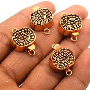 23X16X7MM เดี่ยวหลายเส้นหัวใจ Bali กล่องเข็มกลัด1 2และ3 Strand ออกซิไดซ์ทองแดงชุบอัญมณีทำกล่อง clasp B236 - Product Image 1