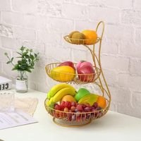 Étagère de rangement de cuisine sur pied, non pliable, en fer, à trois niveaux, de style indien, avec support pour fruits, artisanale, couleur personnalisable, motif pomme