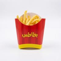 Boîtes à frites en papier rouge imprimées sur mesure, contenants jetables pour la restauration rapide