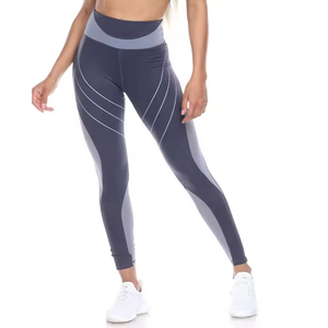 Leggings sans couture femmes rayé taille haute levage hanche pêche hanche Fitness pantalon Yoga costume serré entraînement sport - Product Image 1