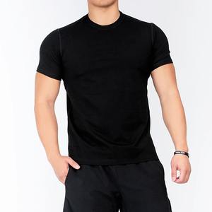 2024 Logo personnalisé à manches courtes hommes t-shirt décontracté solide Fitness décontracté Slim Fit Streetwear hommes T-shirts - Product Image 3