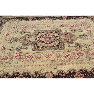 Tapis vintage 6,7 x 10,1 pieds, grand tapis turc, tapis oriental en laine beige et rouge - Product Image 5