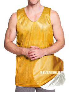 Maillot de basket-ball réversible double face personnalisé débardeur en maille respirante nom numéro grande taille basket-ball à sublimation personnalisée - Product Image 4