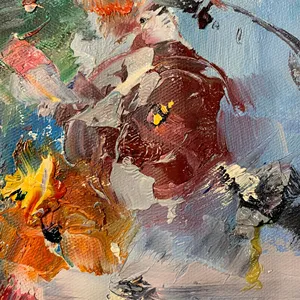 Dipinti a Olio su Lino 2024, Vaso di Fiori, Arte Murale 100% Dipinta a Mano su Tela - Product Image 3