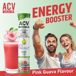 Vinaigre de cidre de pomme Raskam (ACV) Moringa Effervescent Adulte Maîtrisez votre appétit Stimulez l'immunité Antioxydants Sans sucre ajouté - Product Image 4