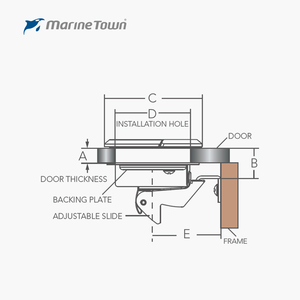 Loquet D en acier inoxydable 316 neuf, 2 pouces, sans verrouillage, pour trappe à joint, accès rapide, loquet non verrouillable, 4 mm minimum, quincaillerie marine - Product Image 2