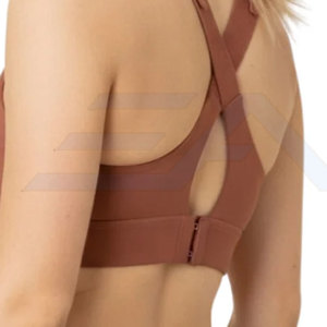 Soutien-gorge de sport respirant et écologique en spandex/nylon avec logo frontal, maintien élevé, pour femmes, avec bretelles réglables, sur mesure - Product Image 6