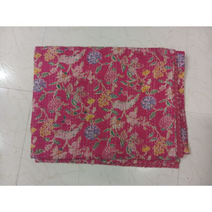 Colcha doble hecha a mano Gudri con detalle de Kathawork Colcha acolchada Kathawork para cama doble con multicolor - Product Image 3