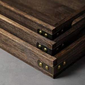 Bandeja de servicio rectangular de madera de calidad superior con pulido transparente Decoración de utensilios de cocina para el hogar multiusos a precio de cantidad a granel - Product Image 4