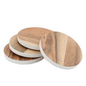 Round Wood Coasters Natural Wooden Design Printed Finishing for Home Decor Hotel Restaurant Mats & <b>Pads</b> Product Category - Product Image 2