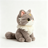 Peluche populaire en forme d'animal de dessin animé mignon, poupée chaton personnalisée, jouet en peluche sur mesure en gros pour cadeau