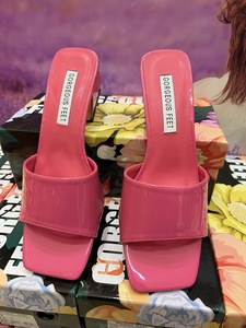 Sandalias de mujer sin cordones de verano sólido Gummy Color bloque tacones Stilettos <span class=keywords><strong>sandalia</strong></span> mujer estilo de moda una correa zapatilla de tacón <span class=keywords><strong>bajo</strong></span> - Product Image 6