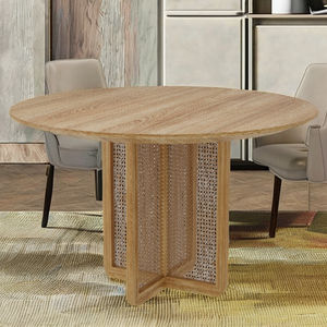 โต๊ะรับประทานอาหารทำจากไม้สักจริงสไตล์อินโดนีเซียดีไซน์แบบมินิมอล - Product Image 1