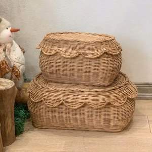 Cesta de ratán decorativa hecha a mano al por mayor, organizador ligero duradero respetuoso con el medio ambiente para la decoración del hogar de la sala de estar - Product Image 3