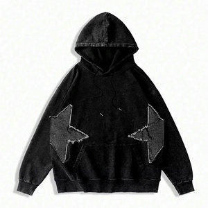 Sudadera con Capucha Personalizada de Fábrica al por Mayor, Ropa Casual con Logotipo Personalizado para Hombre, Sudadera con Capucha con Parches Desgastados de Moda para Hombre en Venta - Product Image 1
