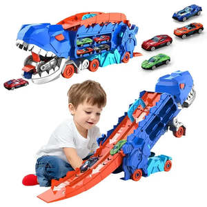 Camion de transport de dinosaures, jouet en plastique moulé sous pression, modèle de véhicule pour enfants, pour collection et jeu des garçons, Jouet Camion Dinosaure - Product Image 1