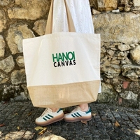 Bolsa de Playa Personalizada Ecológica de Gran Capacidad, sin Marca, Fabricada en Vietnam, de Lona, con Correa para el Hombro y Logotipo Impreso