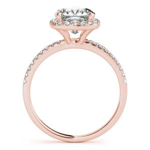 Bague de fiançailles en or 14 carats avec halo de diamants en pavé français de 0,70 carat - Product Image 2