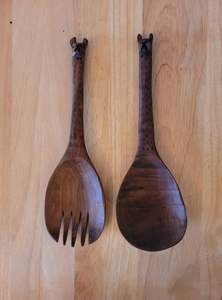 ชุดช้อนและส้อมตักสลัดทำจากไม้ชุดเครื่องใช้บนโต๊ะอาหารใช้ซ้ำได้ - Product Image 6