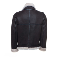 Meilleure vente Bomber sur mesure pour hommes veste en daim noir col en fourrure de renard hiver cuir grande taille vestes en peau de mouton