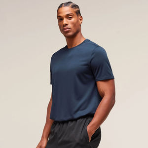 Camiseta Casual de Manga Corta con Cuello Redondo para Hombre, Color Amarillo Sólido, Talla Grande, 100% Algodón, Secado Rápido, Transpirable, Antiarrugas, Logotipo Personalizado 220 - Product Image 4