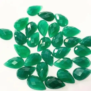 Calidad excepcional Proveedor regular verificado 100% Natural 8x12mm Verde Onyx Rosa Corte Pera Cabujones Piedras preciosas sueltas Comprar ahora - Product Image 3