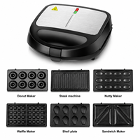 Nouvel Arrivage : Machine à Snacks Électrique 6 Plaques Amovibles Antiadhésives pour Gaufres, Donuts, Sandwichs, Grillades et Gâteaux aux Noix pour la Cuisine Domestique