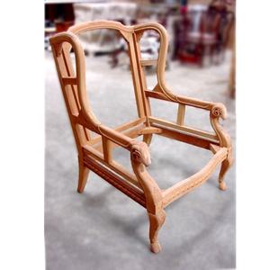 Cadre de chaise en bois non fini en bois d'acajou Meubles de salon non finis Chaises de salon en bois non fini - Product Image 6