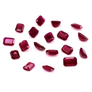 Rubíes Naturales de Birmania Sin Tratar, Calibrados, en Forma de Octágono, Facetados, Sueltos, en Forma de Cojín, 3x5mm, 4x6mm, Disponibles en Rojo Amatista - Product Image 1