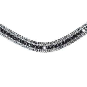 Bande de sourcils de cheval en cuir de qualité supérieure avec cristaux de rivet Diamante Design élégant Bling Idéal pour l'équitation et les spectacles équestres - Product Image 3