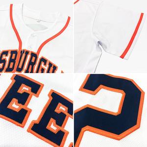 Maillot de baseball authentique personnalisé blanc orange-gris - Product Image 6