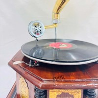 Gramophone Phonograph Brass Horn Vintage Look Working Sound Box Needle Set Original 8SD