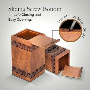 Urne en bois sculptée à la main arbre de vie urne de crémation en bois de Sheesham urne de crémation personnalisée souvenir commémoratif urnes de crémation pour les cendres humaines - Product Image 5