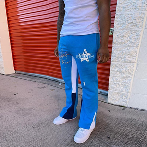 High Quality French Terry Y2k Cargo Pants <b>Men</b> Sweatpants Stacked Flared Joggers Custom logo Puff Printing <b>Trousers</b> <b>Men</b> - Product Image 4