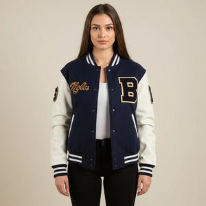 รับผลิตเสื้อแจ็คเก็ตหนังลายพรางแบบสั่งทำพิเศษสำหรับทีมเบสบอลวิทยาลัย คุณภาพสูง บริการ OEM - Product Image 4
