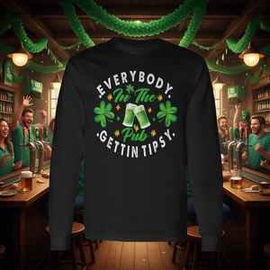 เสื้อยืดแขนยาววันเซนต์แพทริก สำหรับทุกคนในผับที่กำลังสนุกกับการดื่มสังสรรค์ สินค้าส่งเสริมการขาย - Product Image 3