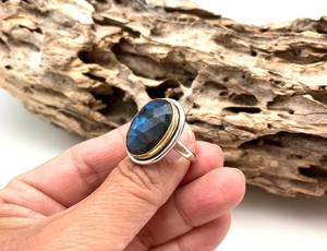 Bague classique faite à la main 925 bijoux en argent massif pour femmes 925 argent Sterling Labradorite pierres précieuses Style Boho bague cadeau soeur - Product Image 2