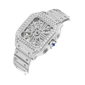 Reloj de Hip Hop con Movimiento de Cuarzo, Esfera de Cristal y Diamantes Moissanite con Claridad VVS, Diseñado para Elevar el Estilo Masculino - Product Image 6